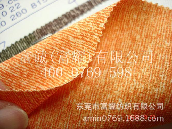 仿牛仔布纹数码印花酷丝棉系列面料 特色春亚纺涤纶化纤复合布图